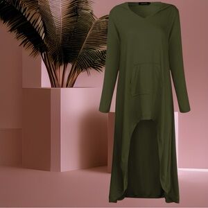 💖 Olive Green Hooded Maxi Dress 💖